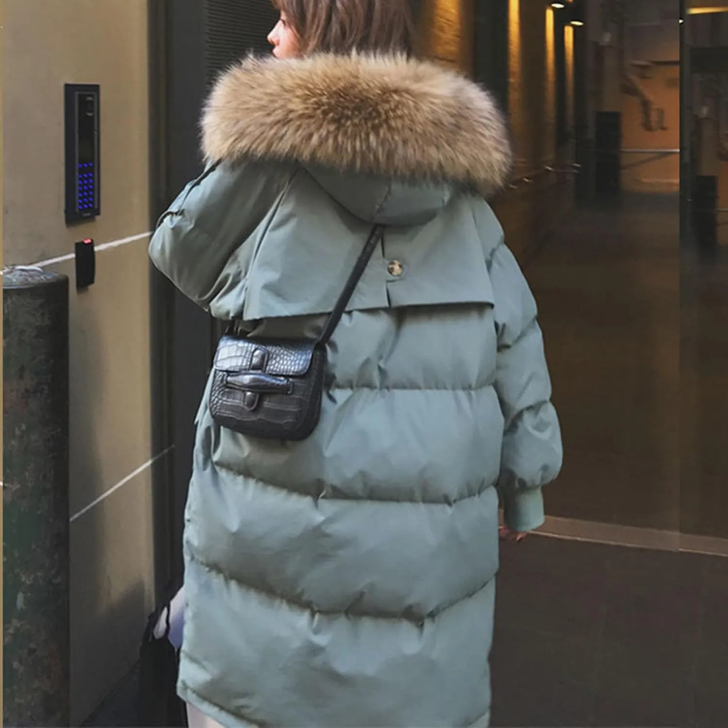 Women's Winter Padded Parka Puffer Jacket Thicken Quilted Down Coat Casual Light Faux Fur Warm Hooded Jacket